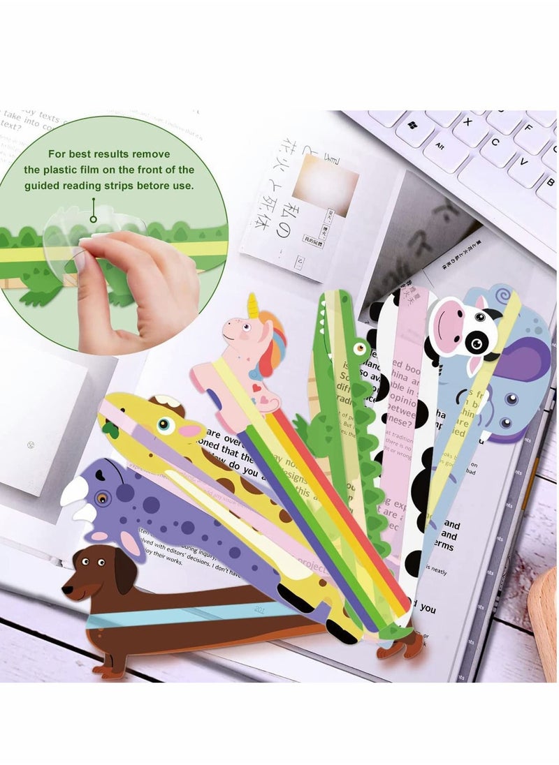 Y&D - Guided Reading Strips, 7 Kind Animals Winspeed Highlight Strips Colored Overlay Bookmarks Tracking Rulers - Image 1
