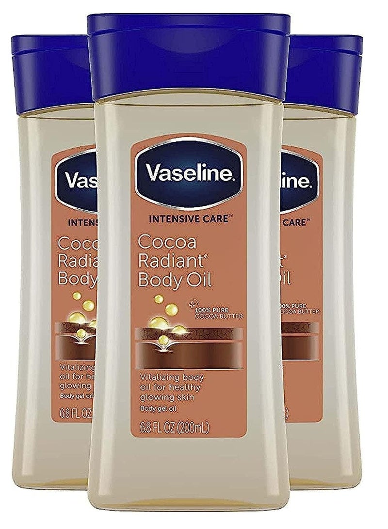 Vaseline Pack Of 3 Intensive Care Cocoa Radiant Body Oil 200ml
