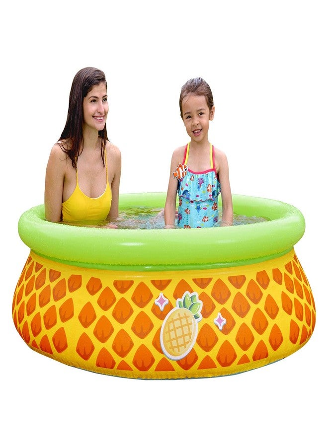مسبح أطفال قابل للنفخ ثلاثي الأبعاد على شكل أناناس من JLeisure Sun Club، مقاس 5 أقدام × 16.5 بوصة، يتسع لشخص أو شخصين، مناسب للحديقة الخلفية. - Image 4