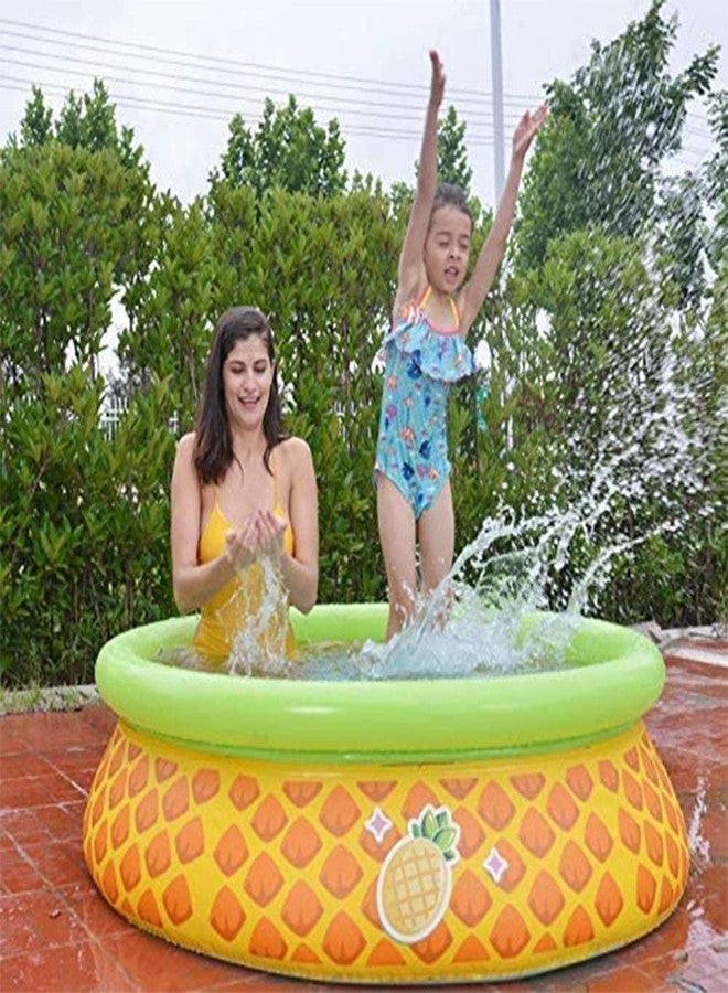 مسبح أطفال قابل للنفخ ثلاثي الأبعاد على شكل أناناس من JLeisure Sun Club، مقاس 5 أقدام × 16.5 بوصة، يتسع لشخص أو شخصين، مناسب للحديقة الخلفية. - Image 5