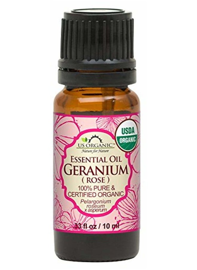 US Organic - 100% Pure Rose Geranium Essential Oil (Sourced from South Africa) - USDA Certified Organic, Steam Distilled (10 ml) - Image 1
