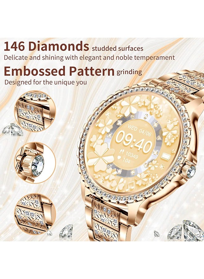 Smart Watches for Women (Answer/Make Call),Fitness Tracker Smartwatch for Android iOS,1.32" HD Touch Screen with Heart Rate Sleep Monitor AI Voice,Gold