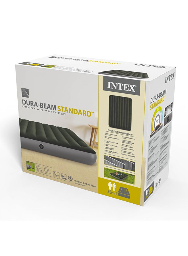 INTEX Dura Beam Downy Airbed With Foot Bip Queen Size pvc Green/Grey - Image 2