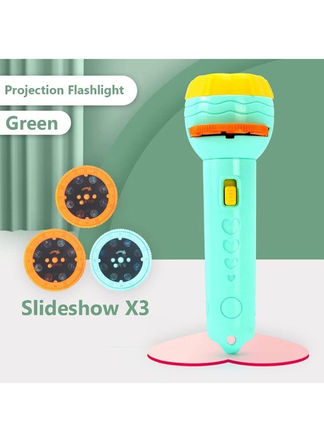 Urban Trendo 2 Pcs Kids Projector Flashlight with 88 Patterns & 11 Slides Projection Flash Light with ABCD Alphabet, 1234 Counting & Many More Themes Kids Flashlight for Night Time Learning Fun (Yellow & Green) - Image 5