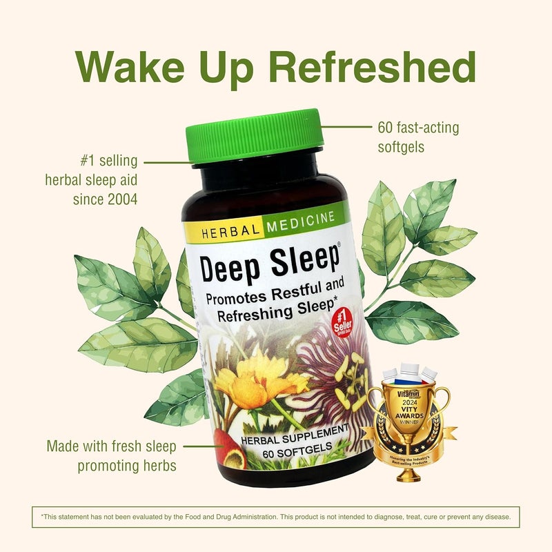 HERBS ETC. Deep Sleep Herbal Supplement - 60 Softgels for Restful Sleep - Image 5