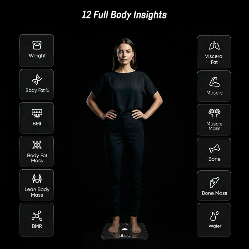 QUTEK STEPS by Qutek, Body Composition Smart Scale, Automatic App Sync, Unlimited Users, Full Body Composition Analyzer, 14 Health Index, Most Accurate Body Fat Scale, Bluetooth Bathroom Weight Scale - Image 5