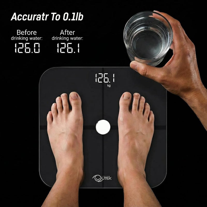 QUTEK STEPS by Qutek, Body Composition Smart Scale, Automatic App Sync, Unlimited Users, Full Body Composition Analyzer, 14 Health Index, Most Accurate Body Fat Scale, Bluetooth Bathroom Weight Scale - Image 4