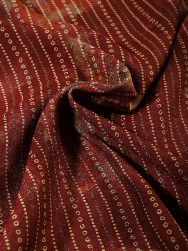 أيه كيه إس Crimson Dotted Stripe Batik Fabric