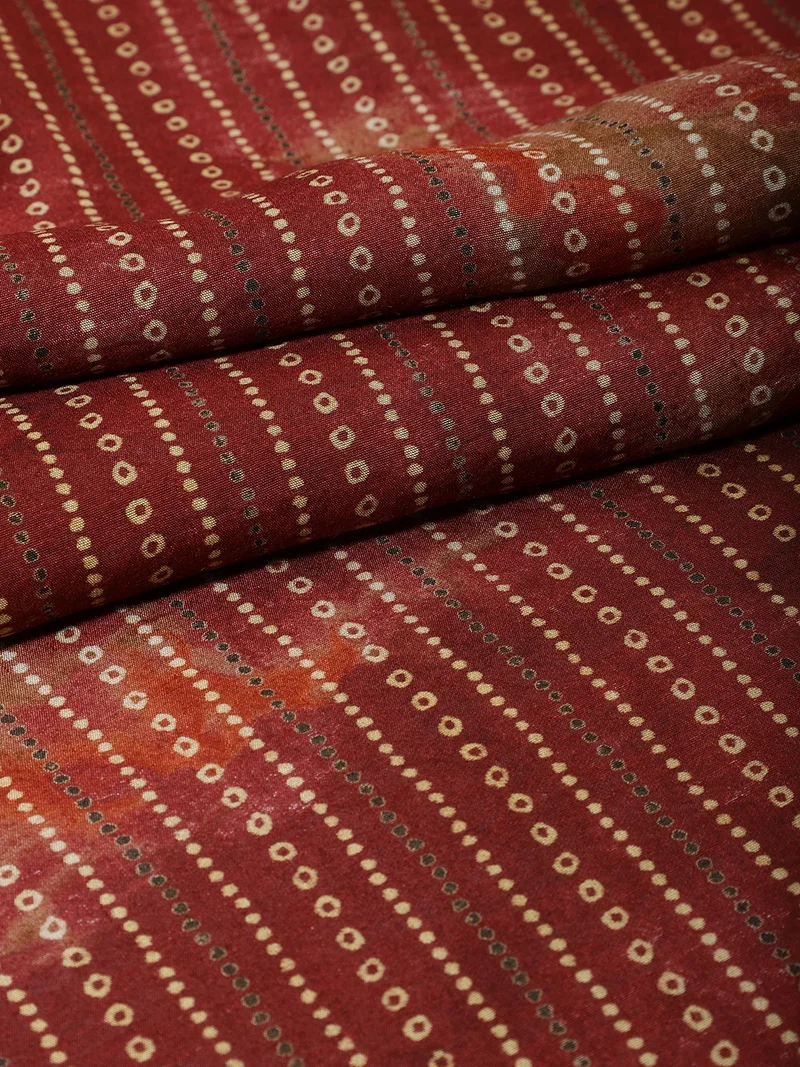 أيه كيه إس Crimson Dotted Stripe Batik Fabric