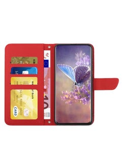 زبون جراب هاتف Honor 9X Lite مصنوع من الجلد المنقوش بنقشة زهور الفاوانيا والفراشات  - Image 3