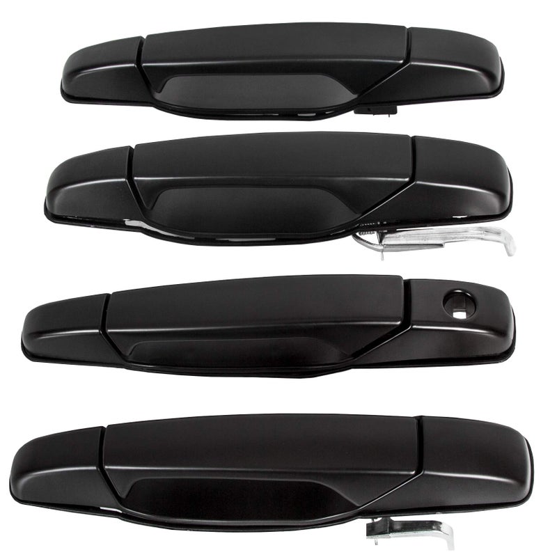 Kojem Exterior Door Handle 4pcs Compatible with 20072014 Chevy Chevrolet Avalanche Silverado 1500 2500 3500 Suburban Tahoe GMC Yukon XL Replacement for 15915129 20828243 15130835 Black ABS Plastic
