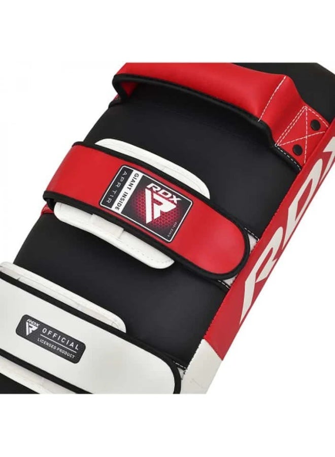 RDX T1 Curved Thai Kick Pads PU Leather Red/White/Black - Image 5
