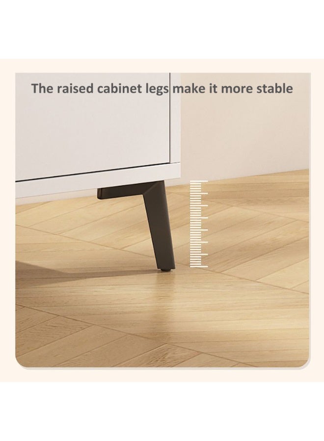 GoldenLike  خزانة تخزين عصرية، خزانة جانبية بيضاء بثلاثة أدراج لغرفة المعيشة، غرفة الطعام، غرفة النوم، 140 سم - Image 5