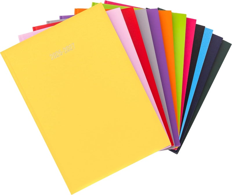 evelay 2024 2025 Academic A4 Week To View Hardback Diary Planner Organiser for School Student Teacher Mid Year (Yellow) - Image 1