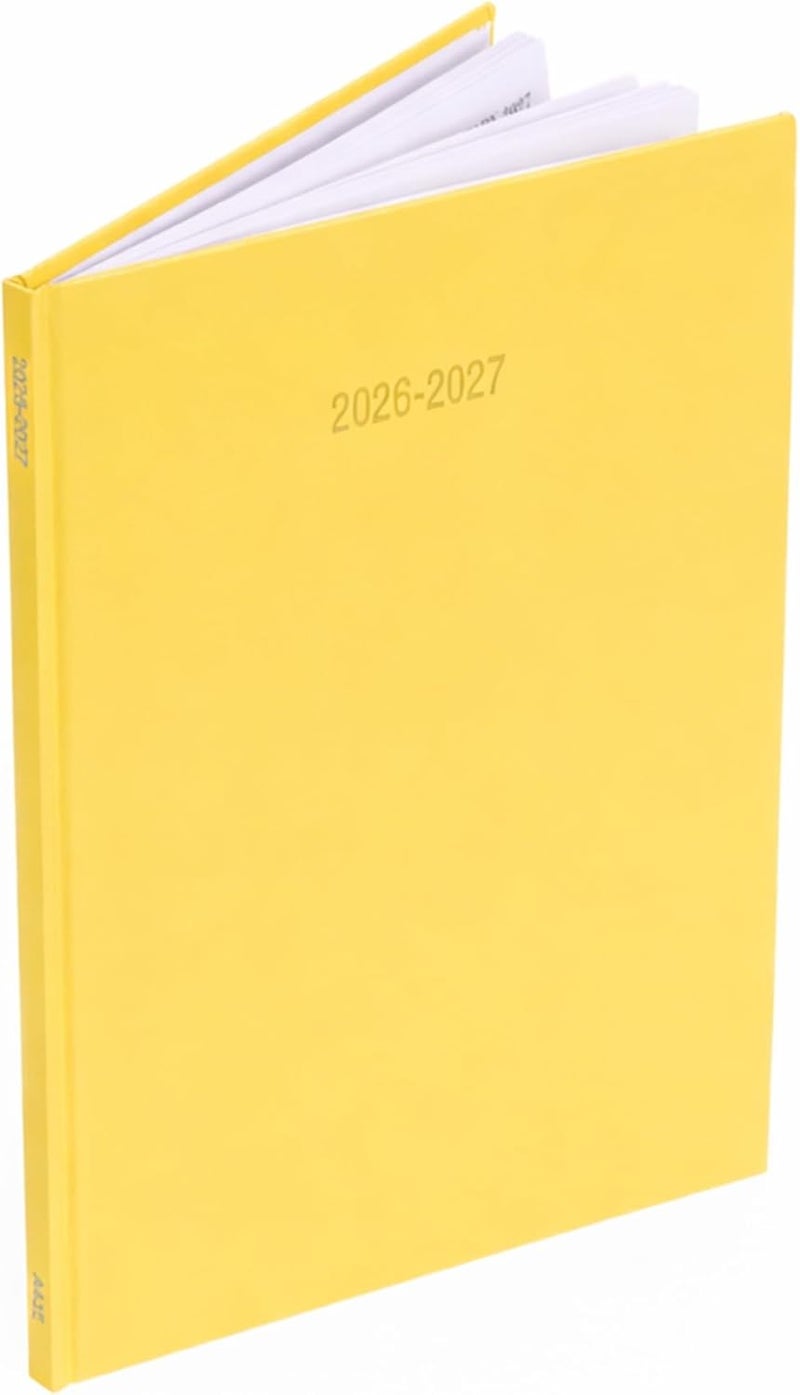 evelay 2024 2025 Academic A4 Week To View Hardback Diary Planner Organiser for School Student Teacher Mid Year (Yellow) - Image 3
