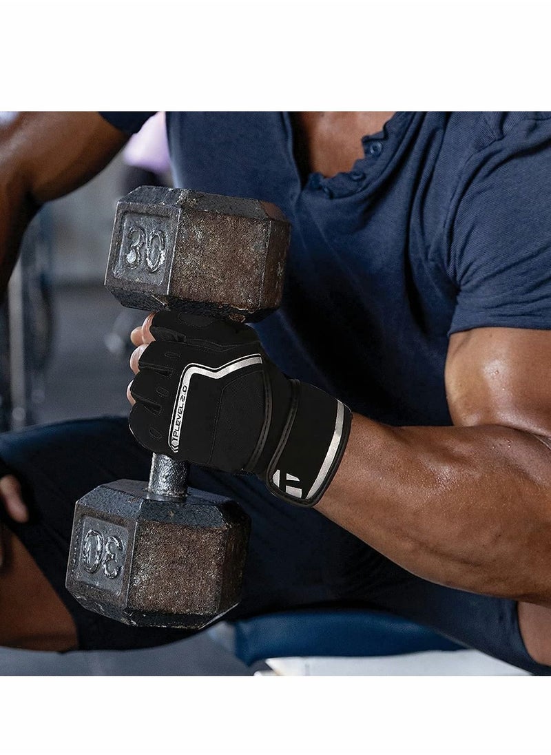 Y&D Gym Gloves for Men Women Fingerless Weight Lifting Glove with Wrist Support Workout Cycling Mitten Weightlifting, Training, Fitness, Hanging, Pull ups  - Image 5