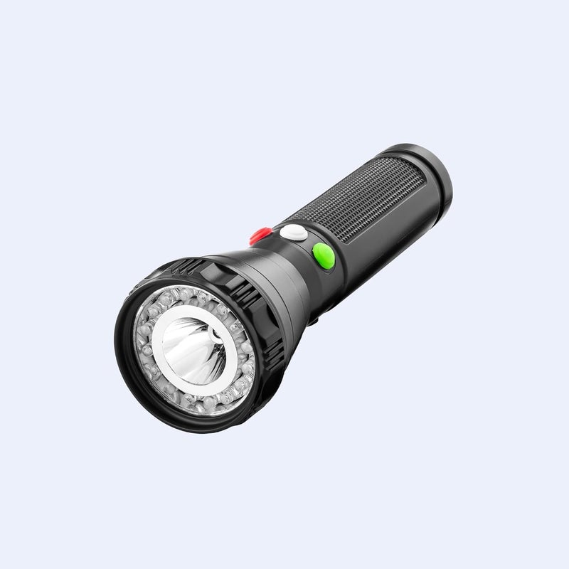 TechPride TechPride TriColor Signal LED Torch with TypeC Charging Port for Railway Signaling Search Operations and Patrolling Durable and Versatile Flashlight - Image 1