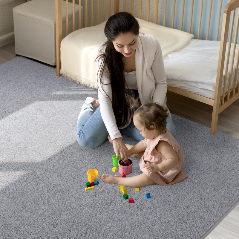 Keeko Soft Area Rugs for Bedroom Living Room  2x3 Grey Modern Indoor Low Pile Fluffy Small Rug Door Mat Machine Washable Non Slip Thickened Memory Foam Rug Carpet for Kitchen Nursery Room Decor - Image 1