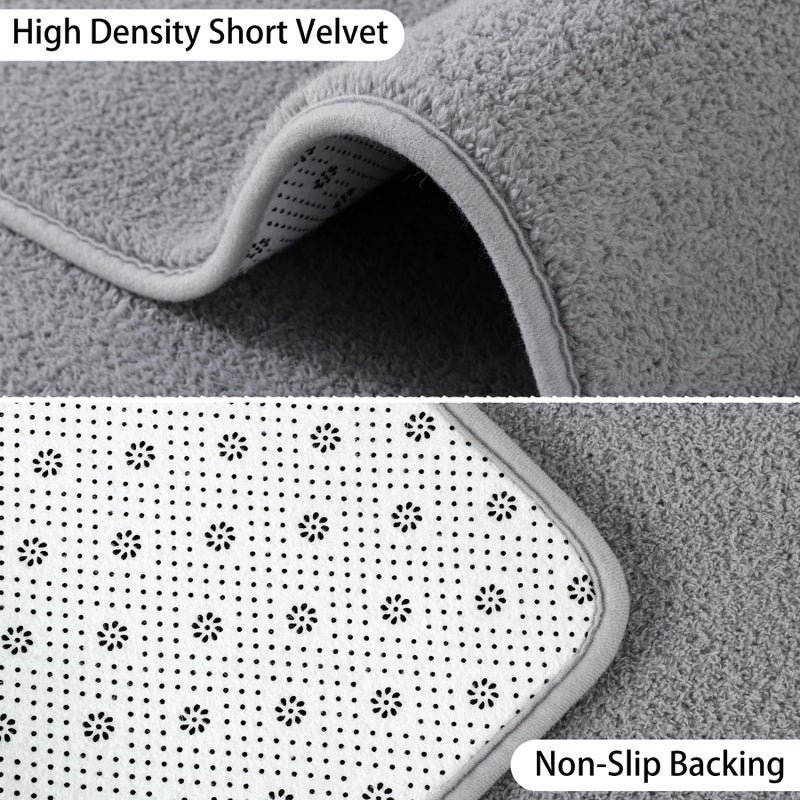 Keeko Soft Area Rugs for Bedroom Living Room  2x3 Grey Modern Indoor Low Pile Fluffy Small Rug Door Mat Machine Washable Non Slip Thickened Memory Foam Rug Carpet for Kitchen Nursery Room Decor - Image 3