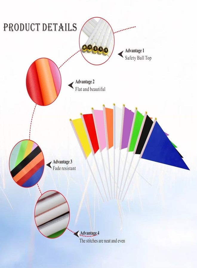 Ckexin 25Pack Solid Pink Pennant Stick Flag Small Mini Triangle Blank DIY Graffiti Hand Held Flags Decorations 5x8 Inch - Image 3