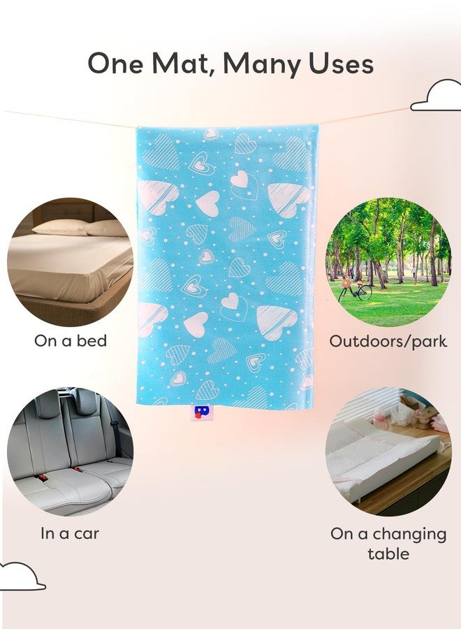 SuperBottoms Diaper Changing Mat for Baby - Waterproof & Washable Bed Protector | Super Absorbent, Lightweight, Breathable InstaDry Mat (50cm x 70cm) - Breezy Blue (Small) - Image 4