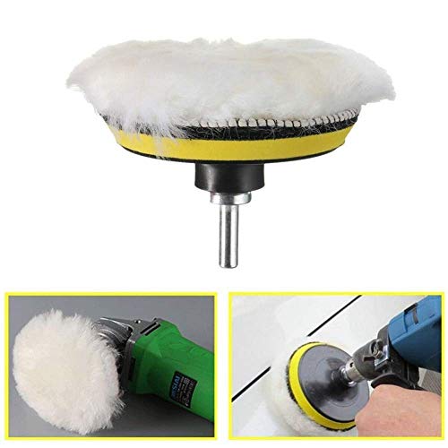 JERN 7Pcs Buffing/Polishing Pad Kit, Sponge And Wool Polishing Pad Set With M14 Drill Adapter (5 Inches Set Of 7), Multicolor - Image 2
