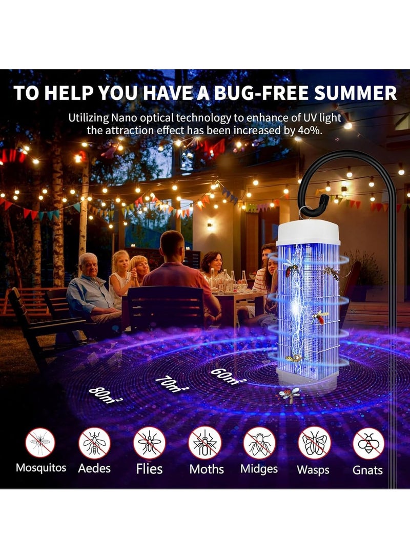 بيتشو قاتل الحشرات الكهربائي، قاتل البعوض، مصباح قاتل البعوض، مصيدة حشرات كهربائية، مصيدة حشرات أصلية 100%، مصيدة البعوض والذباب للحشرات في المنزل والفناء والحديقة الخلفية والتخييم، داخلي وخارجي - Image 2