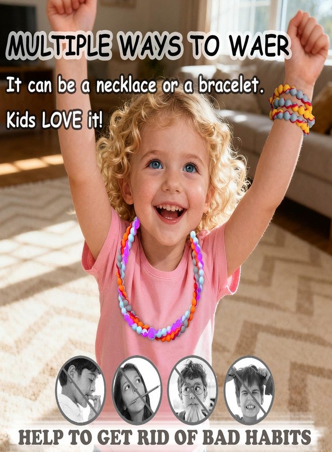 Flyaway Teething Necklace for Baby Toddler, Chew Necklaces for Sensory Kids Boys Girls - 2 PCS Silicone Chewy Necklace Sensory Chew Toys for Children Adults with Autism, ADHD, Oral Motor Stimulation - Image 3