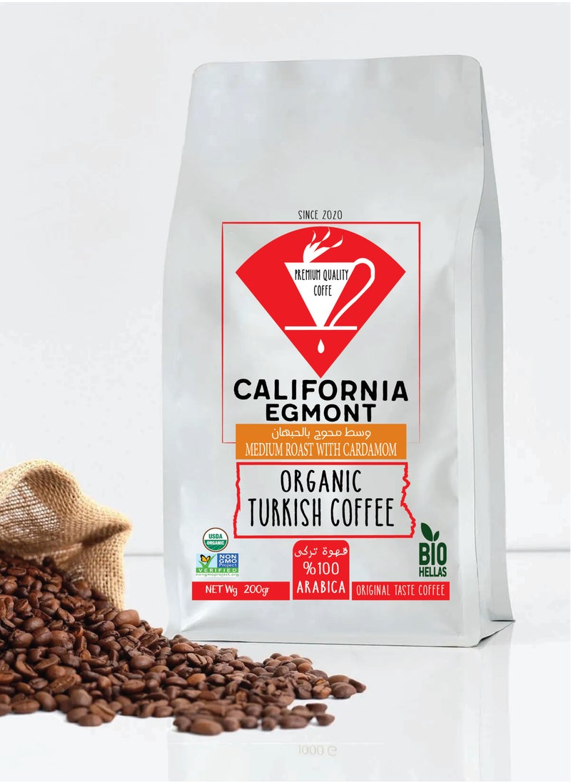 CALIFORNIA EGMONT - Medium RoastTurkish Coffee  Seasoned With Cardamom 200 Grams - Image 1