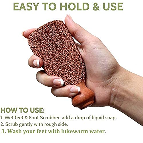 Separate Way Terracotta Natural Pumice Stone for Foot Scrub | Pedicure Stone for Feet Cleaning | Foot Scrubber for Dead Skin | Body Scrub for Smooth Skin | Bathing Stone for Daily Use - Image 5