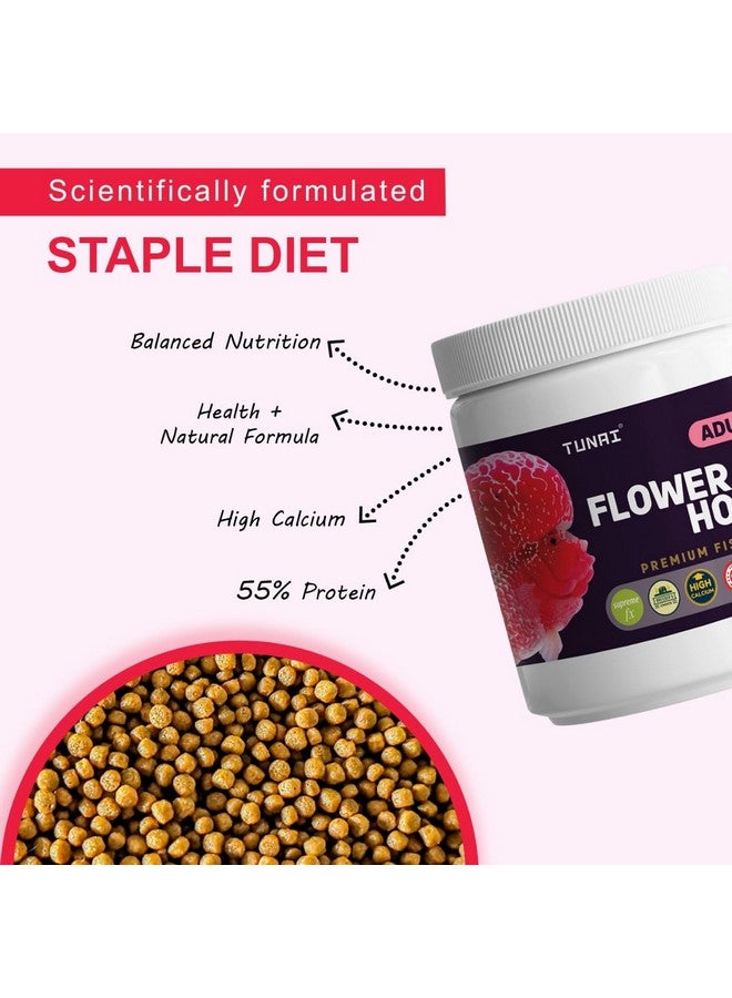 TUNAI Premium Fish Food For Flowerhorn | 55% Protein | Formulated Taiwan For Better Growth Of Hump And Color (100G - 3Mm Pellets) - Image 3