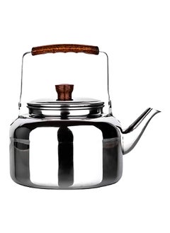 Bister Stainless Steel Leak-Proof Wide Mouth Tea Kettle with Wooden Handle Silver and Brown 2 L 01-152  - Image 1