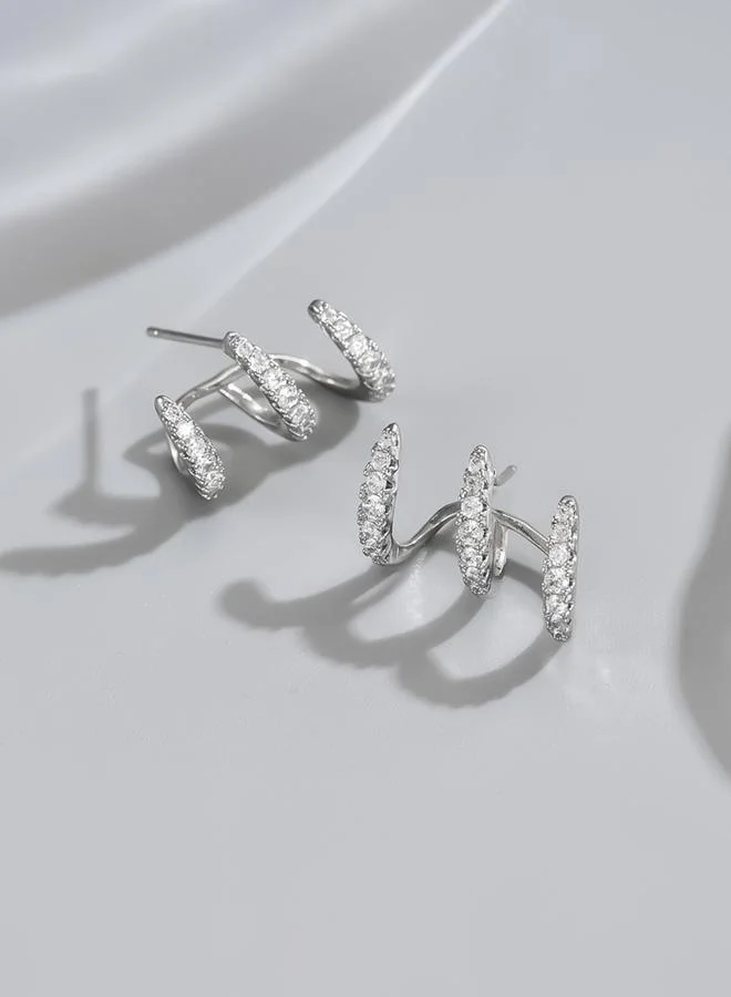 Take Two Three-Layer Curved Earrings