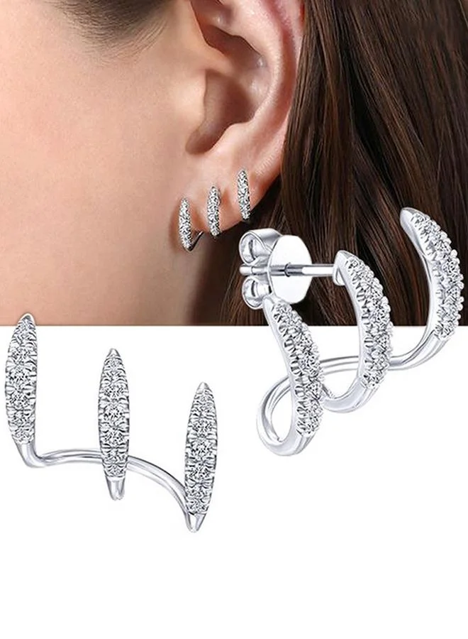 Take Two Three-Layer Curved Earrings
