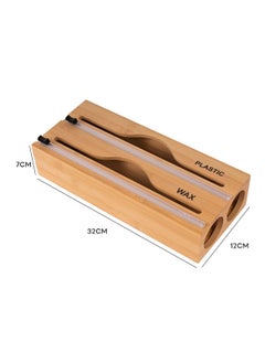 Sharpdo Kitchen Simple Wall-Mounted Bamboo Cling Film Cutter (2 Grids)  - Image 2