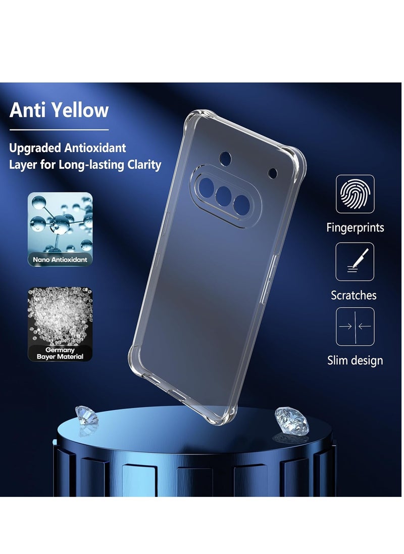 Houmt Nothing Phone 3a Case Cover Anti Yellowing Premium Clear Case with 2-Pack Nothing Phone 3a Screen Protector Tempered Glass Film High Transparency Anti-Scratch Glass For Nothing Phone 3a  - Image 5