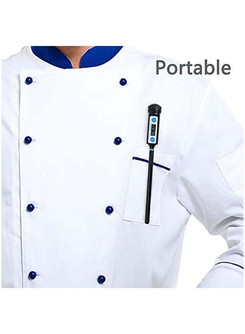 SYOSI مقياس حرارة الطهي - مقياس حرارة الطعام الرقمي للحوم والحلويات - مقياس حرارة الطهي الرقمي DT-10 ذو القراءة الفورية مع مسبار طويل لطهي الشواء مطبخ الشواء الحليب (لون أسود) - Image 3