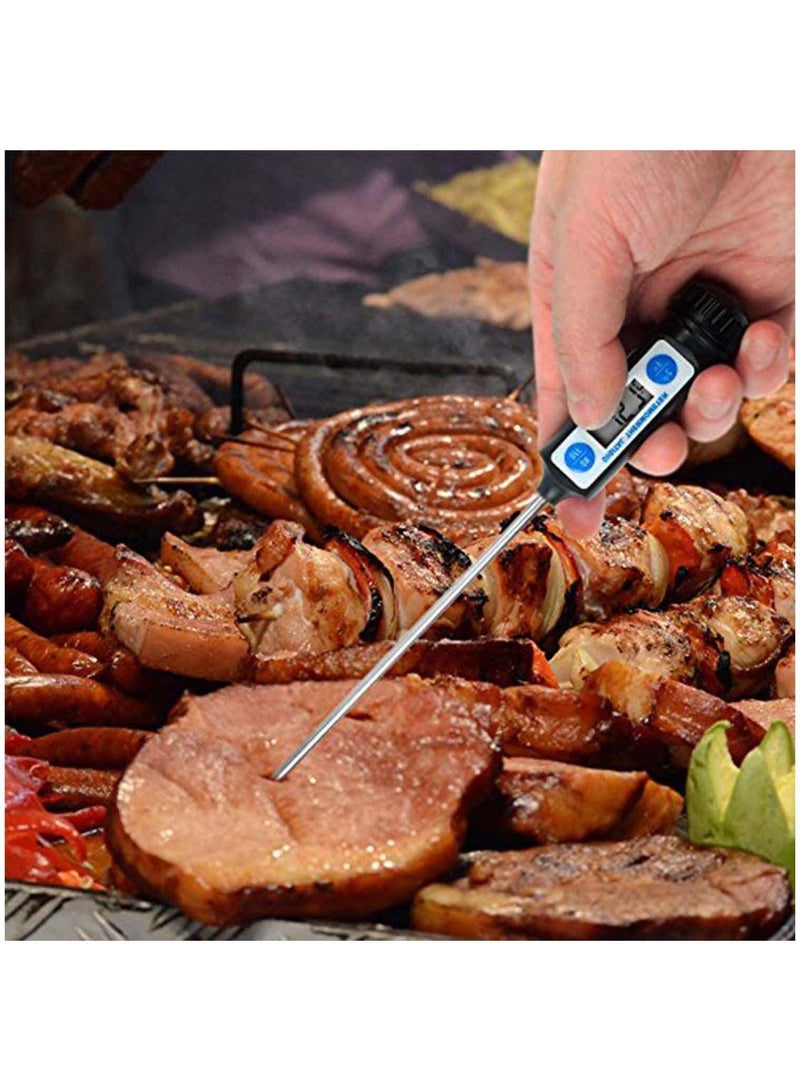 SYOSI مقياس حرارة الطهي - مقياس حرارة الطعام الرقمي للحوم والحلويات - مقياس حرارة الطهي الرقمي DT-10 ذو القراءة الفورية مع مسبار طويل لطهي الشواء مطبخ الشواء الحليب (لون أسود) - Image 2