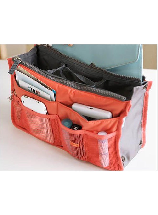 13 Pocket Ladies Hand Bag Organizer Orange  - Image 2