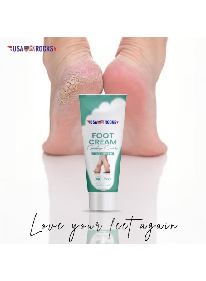 USA ROCKS Urea Foot Cream 42% with Salicylic Acid 2% - Deep Moisturizing Foot Cream for Dry Cracked Heels, Calluses & Rough Skin - Softening Repair Cream for Feet - Image 5