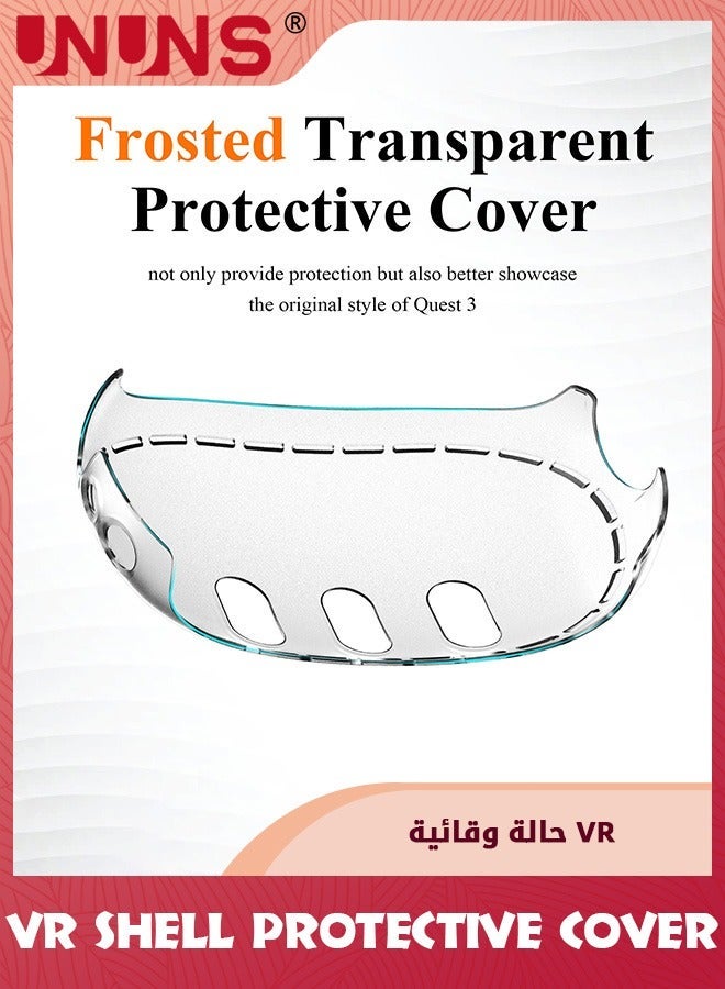 UNUNS VR Shell Protective Cover For Meta/Oculus Quest 3,Plastic Anti Scratch Dust Shock Case,Accessories Headset 3,Frosted Clear - Image 5