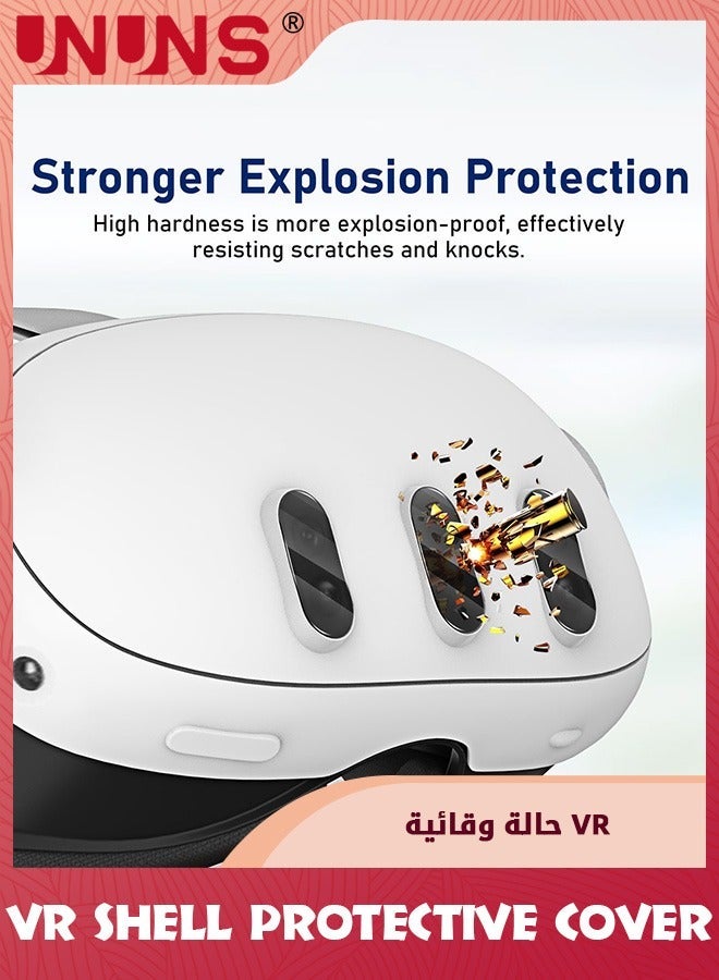 UNUNS VR Shell Protective Cover For Meta/Oculus Quest 3,Plastic Anti Scratch Dust Shock Case,Accessories Headset 3,Frosted Clear - Image 2