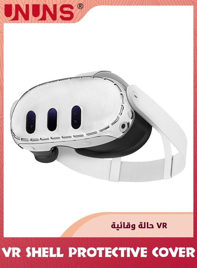 UNUNS VR Shell Protective Cover For Meta/Oculus Quest 3,Plastic Anti Scratch Dust Shock Case,Accessories Headset 3,Frosted Clear