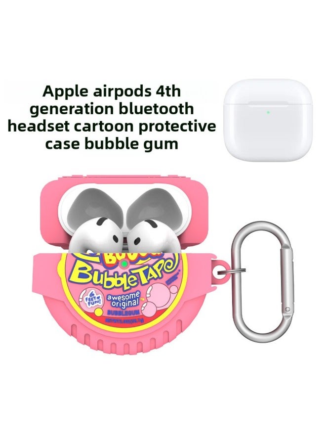 Generic - For Apple Airpods 4 Generation Bluetooth Headset Silicone Protective Case Bubble Gum Creative Cute Couple Soft Case-Color:Bubble Gum (b602)-Applicable Models:Airpods 4th Generation - Image 1