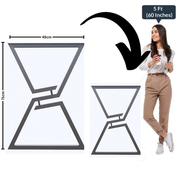 HIRVALL Metal Table LegsBlack Table Legs Mild Steel Frame Style Steel Dining Table Legs Furniture Leg Perfect for Computer Desk Table Leg 2 Shape only Legs - Image 3