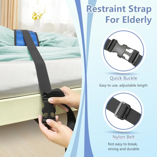 Mistuki Bed Restraint Straps Fall Prevention for Elderly Adjustable Medical Bed Straps Therapy Safety Waist Belt to Hold Patients Wheelchair Seat Harness Restraints for Adults Hospital Care Assist - Image 5