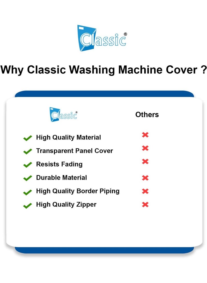 Classic® Top Load Washing Machine Cover Suitable for Samsung Back Panel 8.5 Kg, 9 Kg, 9.2 Kg, 9.5 Kg, 10 Kg. (63cmsX63cmsX93cms, Black & Grey) - Image 2