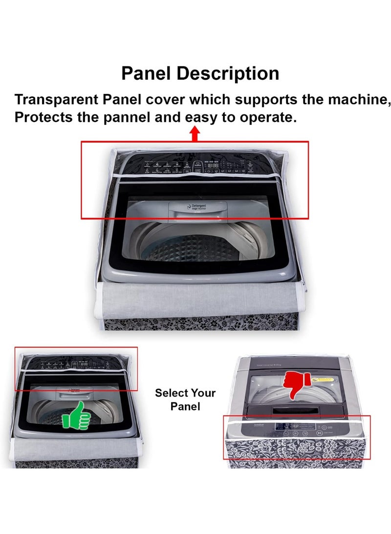Classic® Top Load Washing Machine Cover Suitable for Samsung Back Panel 8.5 Kg, 9 Kg, 9.2 Kg, 9.5 Kg, 10 Kg. (63cmsX63cmsX93cms, Black & Grey) - Image 4