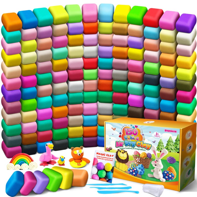 ESSENSON Air Dry Clay 150 Colors Modeling Clay for Kids DIY Molding Magic Clay for with Tools Toys Gifts for Age 3 4 5 6 7 8 Years Old Boys Girls Kids - Image 2