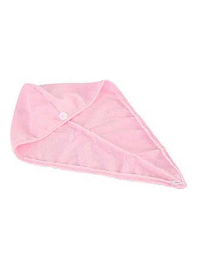 NIBEMINENT 2 Pcs Hair Towel Wrap,Hair Drying With Buttons, Microfiber Towel, Dry Hat, Bath Cap Pink - Image 1